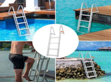 Dock Ladder, Removable 4 Steps, 350 lbs Load Capacity, Aluminum Alloy Pontoon Boat Ladder with 4'' V952-MTXTCXSJFHXJDMGF9V0