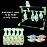 Light-Up Kids Throwing Bowling Toy, ABS Gravity Activated LED, Numbered Targets with 4 Sandbags, V1232-TZBLQ-FG-001