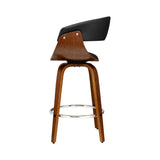 Artiss Bar Stools Swivel PU Seat Wooden BA-TW-8201-BK