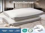 RoomSense Cooling Memory Foam Pillows Queen Size 1 Pack, Dual-Sided Bed Pillows for Hot Sleepers, XFKF-PL-1168R-WH