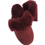 100% Sheepskin Moccasin Slippers Winter Genuine Scuffs Slip On Mens Womens - Red - 9 V563-BR-SHEEPSCUFFS-REDFR-9