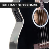 Karrera 4 String Acoustic Bass Guitar Electric Pickup 4 Band Equaliser Black ACG43-BK