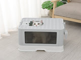 PaWz Foldable Cat Litter Box Tray Enclosed Grey PT1152-GY_NZ