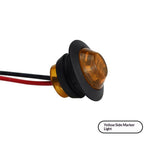 (Pack of 50 Mini Round Amber LED Side Marker Turn Signal Light Clearance Lamp for Truck Trailer V1192-AZ-W-0662