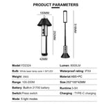 Multifunctional Telescopic Camping Lantern Portable LED Light with Adjustable Height and USB-C V888-ELOSUNG16338