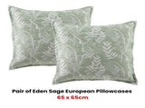 Bianca Pair of Eden Sage European Pillowcases V442-BCA-PILLOWC-EDEN-SAGE-EU