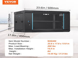 6U Wall Mount Network Server Cabinet, 15.5'' Deep, Server Rack Cabinet Enclosure, 200 lbs Max. V952-WLJJGHBL6U1556GI7V0