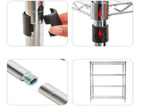 Modular Wire Storage 90x45cm Steel Shelving Chrome With Fixed Legs For Garage Warehouse Or Kitchen V63-841421