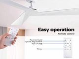 Devanti 52" Ceiling Fan Modern Minimalism 3 Blades 6 Speeds DC Motor Remote CF-C-52NL-3B-BM-WH