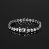 Heart Tennis Bracelet for Women with Micro-Paved Zirconia, 7 Inch Silver Bracelet V1188-MS-617-126