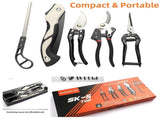 Heavy-Duty 5-Piece Gardening Tool Set 3 Pruning Shears & 2 Folding Saws, Stainless Steel Blades, V1107-CS-YYWJT