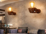 Nordic Retro Resin Wall Lamp Left Hand Fist Sconces Wall Fixture Home Decor Light Restaurant Bar V1370-AZ4-10256