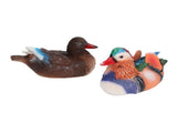 2PCS Floating Mandarin Duck Statue Resin Cute Animal Decor Sculpture Ornament for Outdoor Garden V1294-YM0521-3111230091212