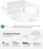 CARLA HOME 12-Pack Clear Shoe Storage Boxes - Stackable - White - Shoe Box Storage V178-36400