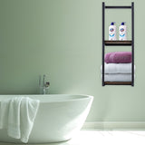 Stylish Bathroom Towel Storage Rack with Wooden Shelves V63-916231