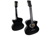 Karrera 38in Cutaway Acoustic Guitar with Carry Bag - Black CC38-BK