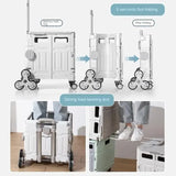 Nordic Grey Climbing Wheel Folding Cart - Compact and Durable for Outdoor Camping and Picnics V888-ELOSUNG11815