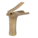 Bathroom Sink Faucet Antique Single Span Brass Waterfall Under Counter Basin Mixer Tap for Cold and V1294-YM0626-3112220096011