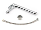 WELS Bathroom Chrome Round Tall Basin Mixer Vanity Faucet Laundry Counter Tap V1233-KRF102CR