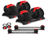CORTEX Revolock V2 48kg Adjustable Dumbbell Barbell Kettlebell All-in-One Set with Stand V420-CSDB-DBRV224-A