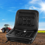 Giantz Tractor Seat Forklift Excavator Universal Suspension Truck Chair PU Leather TS-BACK11F-BK