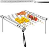1 Piece Portable Charcoal Grill, Foldable Stainless Steel Mini Camping BBQ for Picnics, Backyards V1189-LC-HW-00316