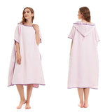 Pink Hooded Microfiber Surf Poncho, Adult Changing Towel for Beach, Pool and Swimming V1188-MS-731-093