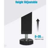 4 Pcs Black Screw In Metal Bed Legs Adjustable Slat Feet, 20 cm Plus 2 cm, 3 x 3 cm V1188-MS-527-045