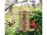 Solar Bird Feeder Metal, Outdoor Bird Feeder Lantern Bird Feeder Waterproof Bird Feeder Wild Bird V1188-MS-227-2222