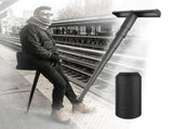 Portable Folding Stool with Adjustable Height for Travel, Commuting, Queueing, and Outdoor V1341-ZY-CKPERK6F-BLACK