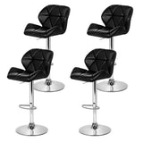 Artiss 4x Bar Stools Gas Lift Padded Leather Black BA-K-717A-BKX4