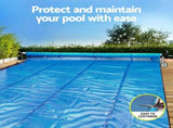 Aqua Buddy Pool Cover 600 Micron 7x4m w/ Roller 4m Swimming Pools Sliver Solar Blanket PC-70X40-XL-DX-BL-40ROL