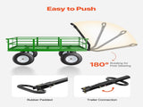 1200 Lbs Steel Garden Cart, Heavy Duty Pullable Garden Yard Cart, 2 in 1 Outdoor Metal Utility V952-ZXHYTCLS1200CPJJEV0