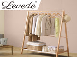 Levede Clothes Rack Wooden Wardrobe Natural CR1005-NT