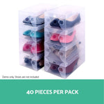 Artiss 40X Shoe Box Storage Clear Case Foldable Stackable SHOEBOX-PP-20X2