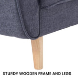 Sarantino 3 Seater Modular Linen Fabric Wood Sofa Bed Couch- Dark Grey SOFA-M1910-LNN-DGY