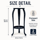 Plant Stand Indoor Outdoor 2 Tier 20" Tall Metal Potted Holder Rack Flower Pot Stand Heavy Duty V1370-AZ4-18822