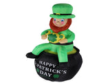 Luminous Gas Model St Patrick Day Inflatable Decoration Sitting Leprechaun for Indoor Outdoor V1294-YM0901-3115230150613