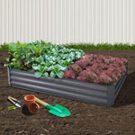 Green Fingers Garden Bed 180x90cm Planter Box Raised Container Galvanised Steel GARDEN-18090-ALUMGR