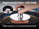 Gourmet Easy 2-IN-1 Smash Burger Press & Patty Maker, Stainless Steel Hamburger Helper, Bonus Patty V1376-MEATPATTY