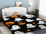 Halloween Throw Blanket Cozy Microfiber Blanket Soft Flannel Throw Festive Home Pumpkin Holiday V1107-114-02146-ORA5