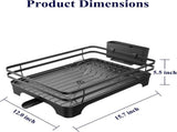Dish Drying Rack - Multi-Functional Dish Rack for Kitchen Counter with Cutlery Holder, Rust-Proof V1106-COLORBLACK