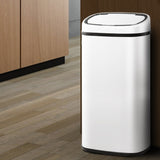 Devanti 68L Motion Sensor Bin Rubbish Automatic White SB-68L-S06-WH