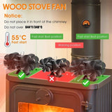 12Blade Fan Heat Self-Powered Wood Stove Top Burner Fireplace Silent Eco Heater V201-FCA0212BL8AU