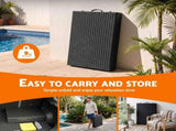 Gardeon Sun Lounge Outdoor Folding Recliner Patio Pool Beach Chair Rattan Black FSL-01-RAT-BK
