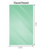 120x210cm Single Shower Glass Screen with Gold Wall & Floor F Brackets V63-926861