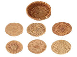 6 PCS Rattan Coasters Hand Made Teacup Coasters Set Insulated Rattan Cup Placemat Teacup Accessories V1294-YM0716-3118220144312