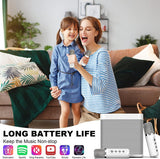 Sliver Karaoke Machine with 2 Wireless Microphones Bluetooth-Compatible 5.0 for Parties V201-QHGMMOREONE048