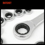 17Pc Ratchet Spanner Set Metric Combination Wrenches Open End Ring CR-V 8-24mm V465-16035158