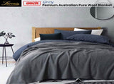 Laconia 400GSM Premium Australian Pure Wool Blanket Grey Queen V442-HIN-BLANKET-LACONIAWOOL-GREY-QS